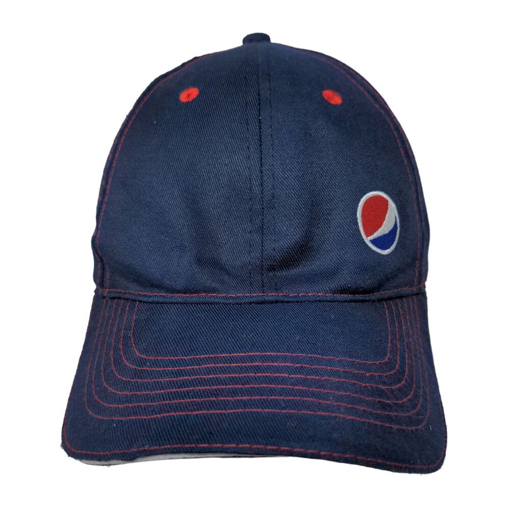 Soda Gear Men's Strapback Hat Blue Adjustable Embroidered Pepsi Logo Polyester